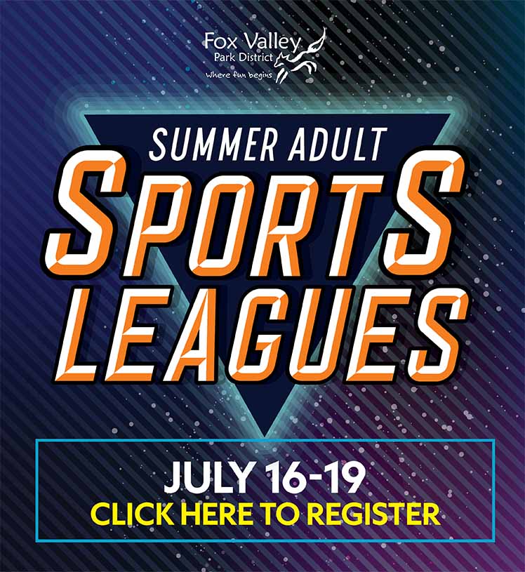 Summer Adult Sports Leagues. July 16-19. 6:30-10:30p.m. 18Y & up. Click here to register!